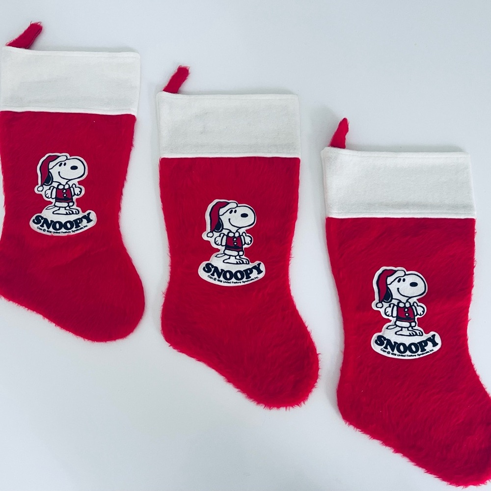 3 Christmas Stocking Snoopy NEW.